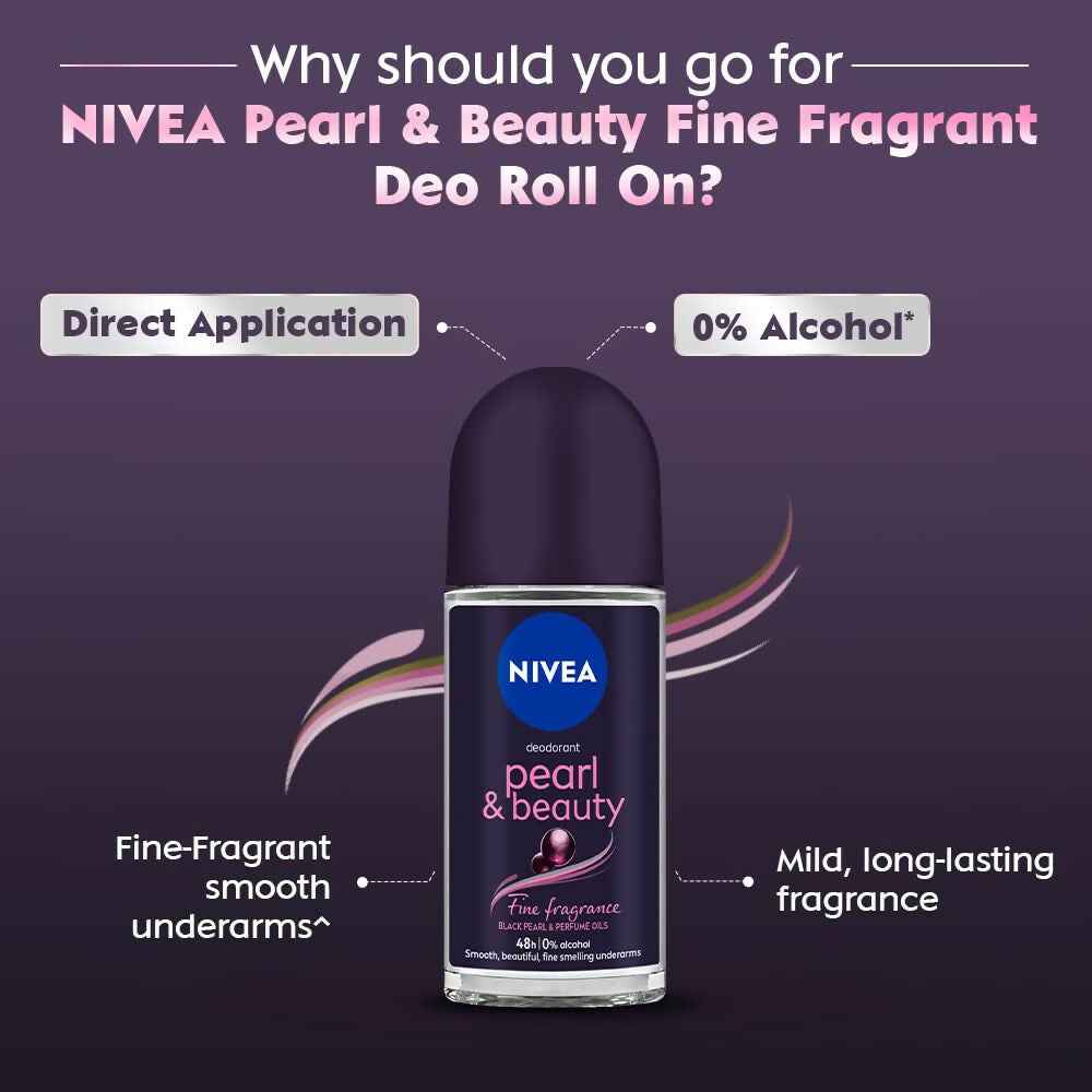 Nivea Deodorant Roll On Pearl &amp; Beauty Fine Fragrance For Women