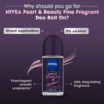 Nivea Deodorant Roll On Pearl &amp; Beauty Fine Fragrance For Women