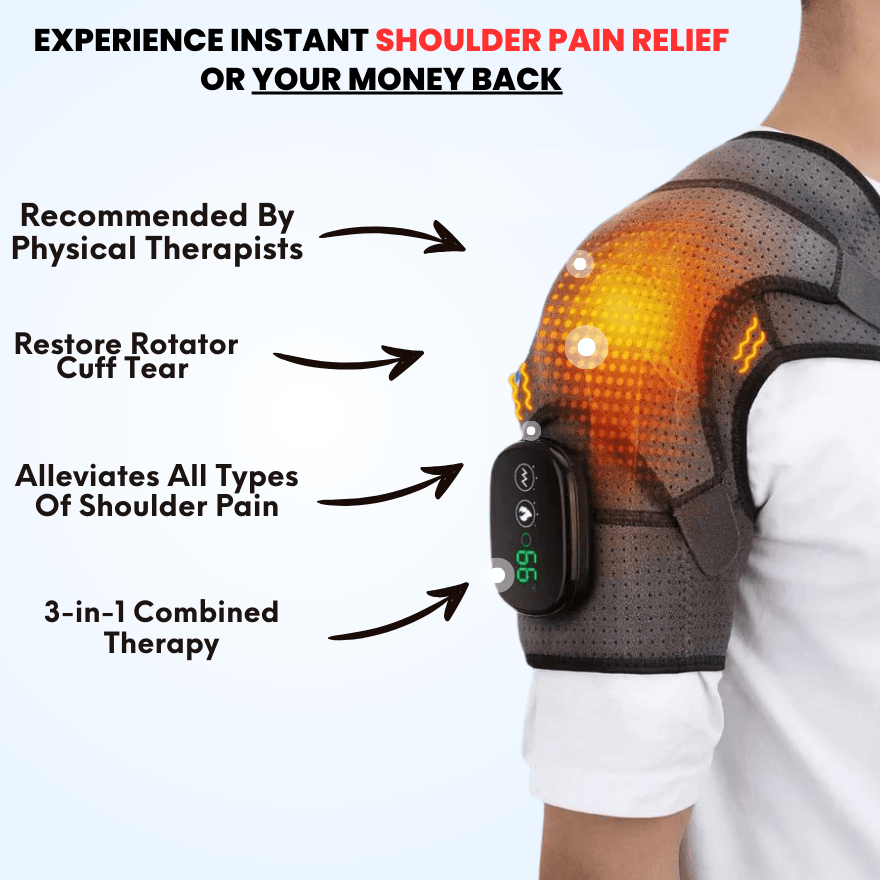 FlexiRelief™ 3-in-1 Shoulder Massager – Heat, Vibration &amp; Kneading Therapy for Pain Relief
