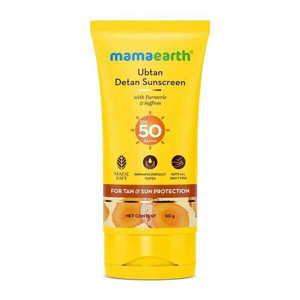 Mamaearth Ubtan Detan Sunscreen With Turmeric &amp; Saffron For Sun Protection